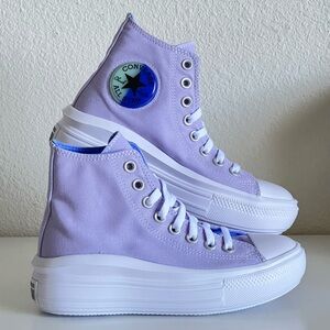 Converse Move Platform Hi Top 'Moonstone Violet' Lavender Purple Shoes Size 6.5